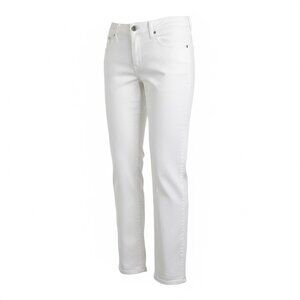 Garnet Hill Classic 5-Pocket Slim Straight Jeans Sz 2 (29x30") White #180i